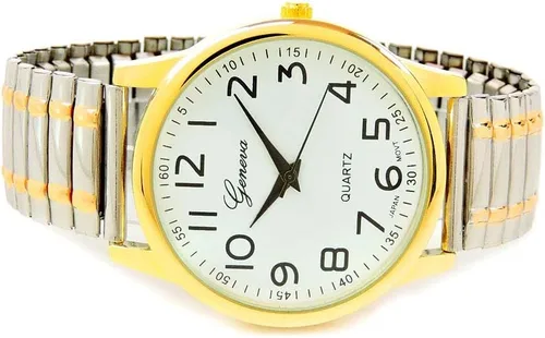 Vista 2 de Reloj de banda elástica fácil de leer con cara grande de 2 tonos