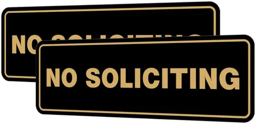 Vista 46 de Estándar No Soliciting Door/Wall Sign - Negro - Pequeño