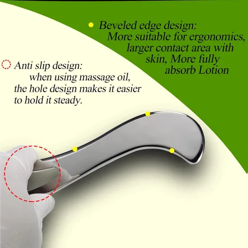 Vista 5 de BYYDDIY Herramienta de raspado muscular de acero inoxidable Gua Sha, herramientas de masaje de raspado, herramienta para tejido cicatricial