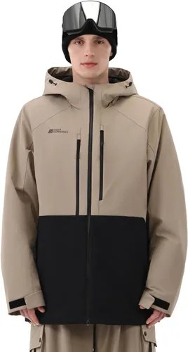 Vista 8 de Chaqueta de esquí para hombre, snowboard, 3L, acolchada, impermeable, resistente al viento, aislante, con capucha, para la nieve, invierno
