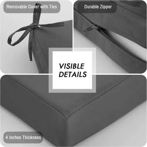 Vista 6 de idee-home Cojines impermeables para asiento de exteriores, para muebles de patio, cojines de repuesto para asiento profundo Hampton Bay