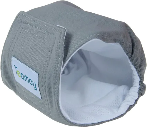 Vista 7 de Pañales envolventes reusables para perros machos, banda para barriga para cachorros lavable, Teamoy