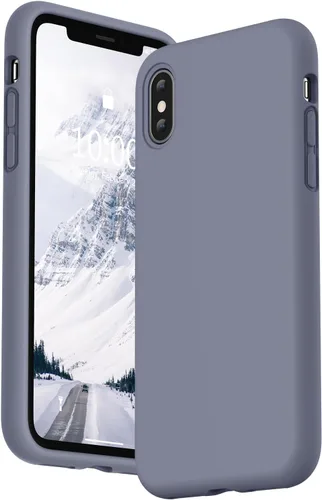 Vista 10 de SURPHY Diseñada para iPhone Xs y iPhone X con forro de microfibra, funda gruesa de silicona líquida para iPhone X XS de 5.8 pulgadas, color rosa bebé