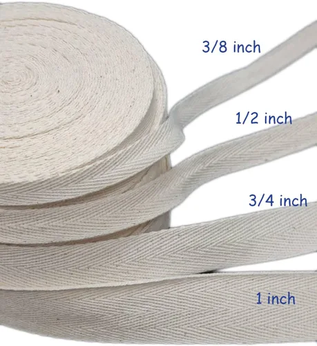 Vista 5 de Cinta de sarga de algodón de 10 yardas con patrón de espiga de tela suave, cinta al bies para costura, envoltura de regalos, suministros de costura