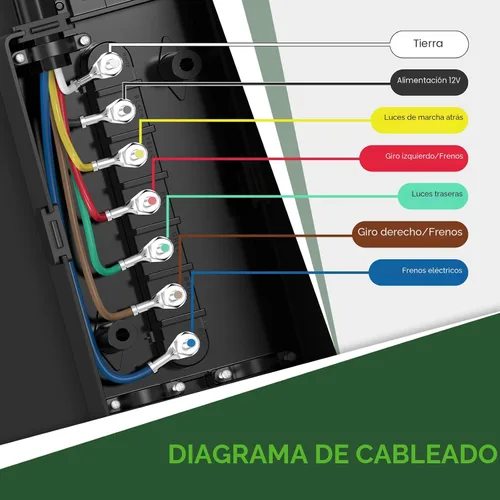 Vista 3 de RVGUARD Cable de remolque de 7 vías y 8 pies con kit de caja de conexiones de 7 bandas