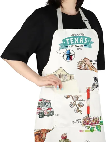Vista 7 de VAMSII Delantales de Texas State Souvenirs Regalos Delantal de cocina con 2 bolsillos BBQ Chef Delantal vintage para mujeres y hombres