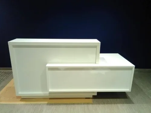 Vista 6 de FORO - Escritorio de recepción, mostrador zurdo, Compilancia ADA, blanco brillante + blanco