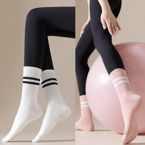 Vista 3 de Tanzueistu Pilates Barre Yoga Grip Calcetines antideslizantes para mujer, calcetines antideslizantes para yoga, pilates, ballet, baile
