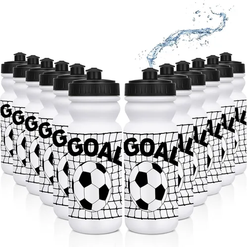 Vista 12 de Nitial Paquete de 12 botellas de agua reutilizables de 20 onzas a granel, botellas de agua reutilizables para apretar, botellas deportivas de Naranja