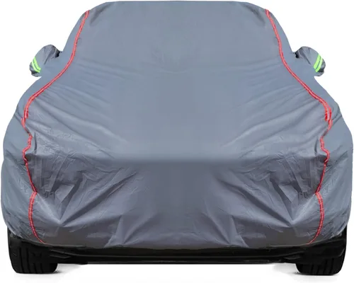 Vista 25 de Funda de Coche Transpirable de Nuevo Material, Funda Impermeable para Coche, Puertas con Candados y Cremalleras, Protección UV Impermeable