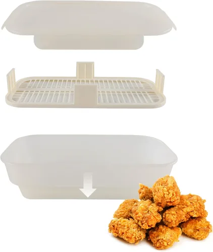 Vista 13 de COOK WITH COLOR Tazón Plegable para Rebozar - Recipiente Agitador para Rebozar Sin Ensuciar - Ideal para Pescado Frito, Pollo Frito, Aros de Negro