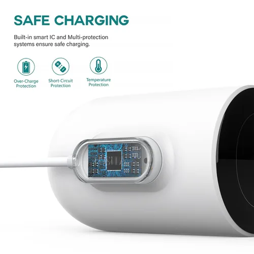 Vista 6 de TUSITA Cable de carga magnético para interiores compatible con Arlo Ultra 1 2, Pro 3 4 5 2K - 3M, color blanco
