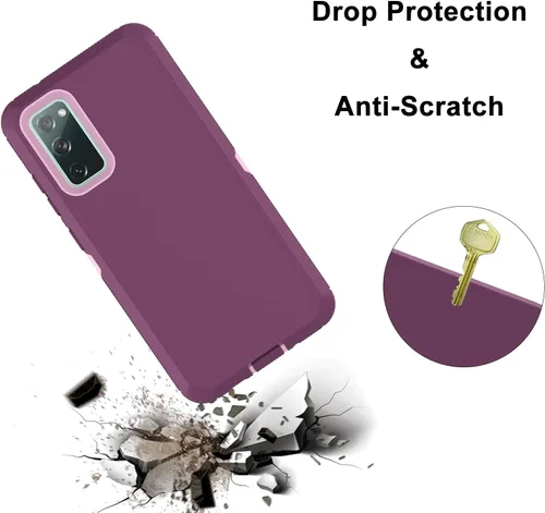 Vista 7 de Funda para Samsung Galaxy S20 FE 5G, resistente a prueba de golpes, funda protectora de plástico duro + carcasa híbrida de silicona de doble capa