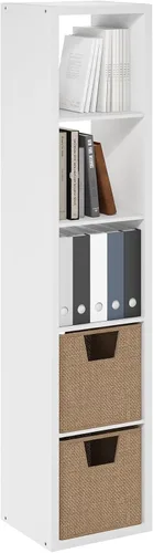 Vista 12 de Furinno Estantería para cubículos, estantería apilable, organizador de almacenamiento en cubos con parte trasera abierta, extragruesa, 15.8 x 15.8 x