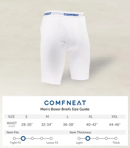Vista 6 de Comfneat Calzoncillos tipo bóxer de algodón de pierna larga de 9 pulgadas para hombre, ropa interior elástica y cómoda, paquete de 4