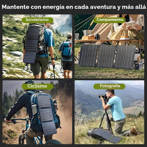 Vista 7 de ALLPOWERS Cargador de panel solar plegable de 21 W y 5 V, kit de carga solar SP001 con carga USB-A de 5 V y USB-C, panel solar portátil impermeable