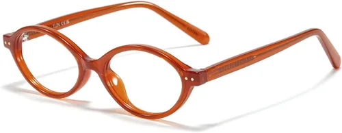 Vista 17 de TIJN Olisa Blue Light Blocking Glasses for Women Men,Retro Oval Frame Bluelight Eyeglasses for Gaming Computer Screen Use 01. Tortuga Whisky