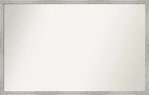 Vista 52 de Amanti Art Espejo de baño blanco para sobre el fregadero, 22 x 45 pulgadas, espejo de tocador rectangular blanco Lucie, marco de madera moderno