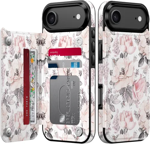 Vista 111 de LETO para iPhone 15 Pro Funda tipo cartera - Tapa tipo folio con patada - Diseños de moda - Tarjetero - Funda protectora para mujeres y niñas - 6.1