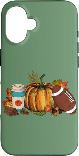 Vista 32 de Fall Football Pumpkin Coffee Latte Case for iPhone 17