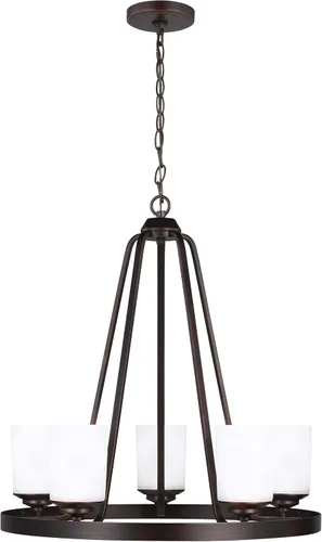 Vista 13 de Sea Gull Generation Lighting 3130709-112 Lámpara de araña de nueve luces Negro (Midnight Black)