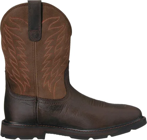 Vista 6 de ARIAT Botas de trabajo impermeables con punta cuadrada ancha para hombre, botas de cuero