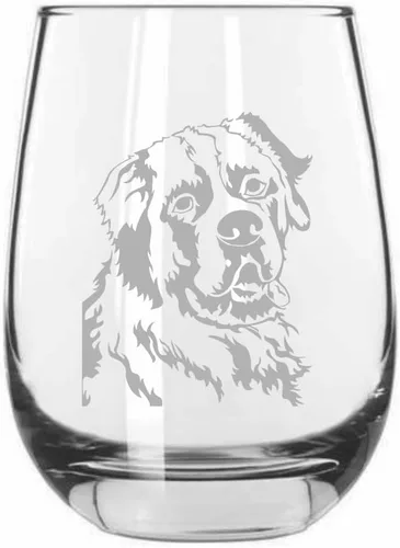 Vista 175 de Shar Pei (chino) - Vaso de vino sin tallo grabado para perro, 15.25 onzas