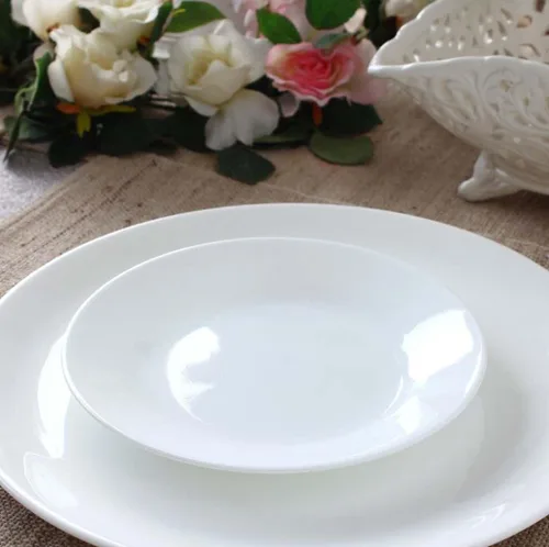 Vista 3 de Corelle 3120AB Vitrelle Glass - Vajilla de vidrio (12 piezas, resistente a las roturas y a las roturas), color blanco