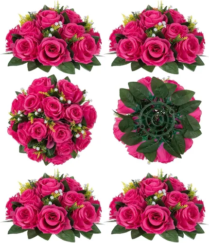 Vista 37 de BLOSMON Bolas de Flores para Bodas, Centros de Mesa de Rosas, 2 Piezas, Flores Artificiales Negras, Bolas Florales Colgantes, Decoración de Arreglos