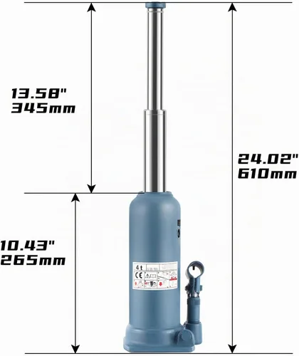 Vista 2 de BAOSHISHAN Gato de botella de 4 toneladas 26,7 cm a 61 cm de rango de elevación Gato de botella de alta elevación de doble pistón Gato hidráulico