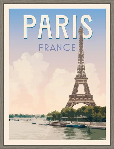 Vista 11 de Amanti Art Framed Canvas Wall Art 24x18 Retro Style Travel Poster III by Victoria Barnes, Framed Wall Art Canvas, Cityscapes Artwork, Traditional
