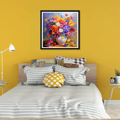 Vista 4 de Pavemlo Kits de arte de diamantes 5D para adultos, pintura al óleo, flores, arte de diamantes de taladro completo, pintura con diamantes, pintura