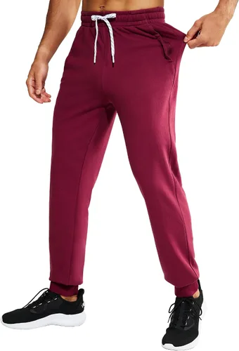 Vista 5 de MIER Men's Cotton Joggers Athletic Sweatpants for Gym Workout Active Lounge Jersey Track Pants with Pockets, Elastic Waist