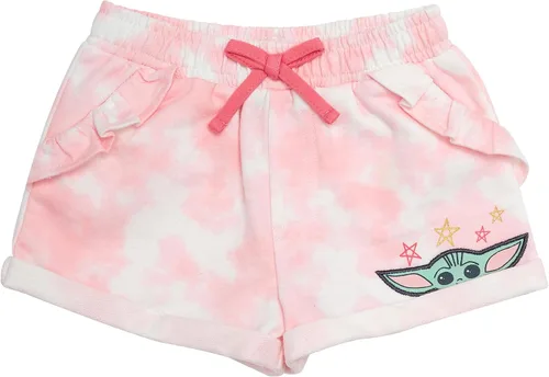 Vista 5 de STAR WARS Baby Yoda - Juego de canastilla de 4 piezas para niñas Adorable camiseta de manga corta, leggings con falda tutú, body de parche metálico