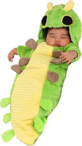 Vista 3 de FUN Costumes Infant Green Caterpillar Costume Bunting Cute Fluffy Bug Outfit for Babies