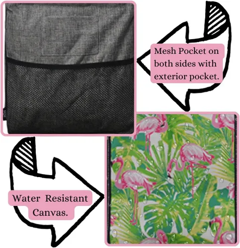Vista 462 de NGIL Bolsa de comestibles reutilizable extra grande plegable de gran tamaño para comestibles, almacenamiento, picnic, playa, Estampado