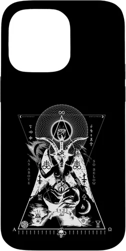Vista 21 de iPhone 16 BAPHOMET - Como arriba y abajo - Funda de geometría sagrada oculta