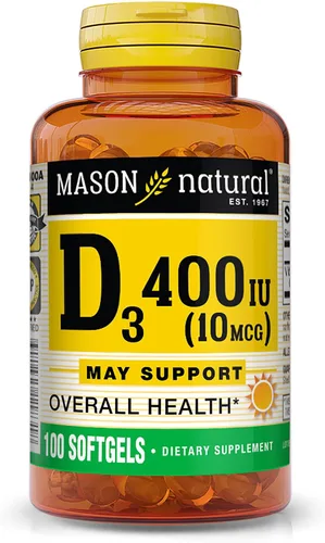 Vista 8 de MASON NATURAL Vitamina D3 2,000 UI Ultra Fuerza, Apoya la Densidad Ósea, Fuerza y Salud Inmune, 300 Cápsulas Blandas
