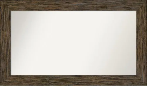 Vista 115 de Amanti Art Espejo personalizado, espejo de baño marrón Fencepost, espejo de pared o espejo de tocador de baño sobre el fregadero (27 x 27 pulgadas)