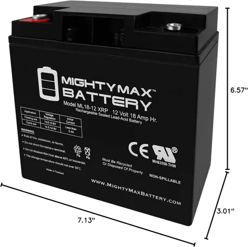 Vista 8 de Mighty Max Battery Batería de repuesto SLA de 12V 18AH para poder duro 1150