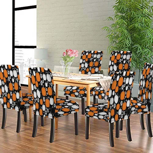 Vista 67 de CAPSCEOLL Christmas Dining Chair Covers,Snowflakes Festive Winter Pattern Stretch Chair Covers for Dining Room Set of 2 Washable Spandex Parson
