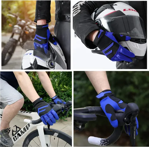 Vista 5 de FIORETTO Guantes de bicicleta de montaña para hombres y mujeres, guantes de ciclismo con almohadilla SBR de 0.197 in para pantalla táctil