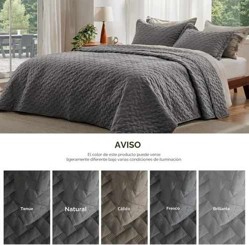 Vista 8 de Bedsure Quilts Twin Size - Lightweight Bedspreads Twin Size with Basket Weave Pattern, Soft Quilt Bedding Set, Grey Comforter Set Coverlet for All