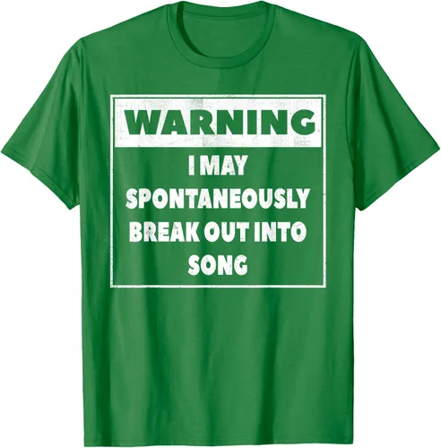 Vista 5 de Advertencia I may Spontaneously romper en canción camiseta