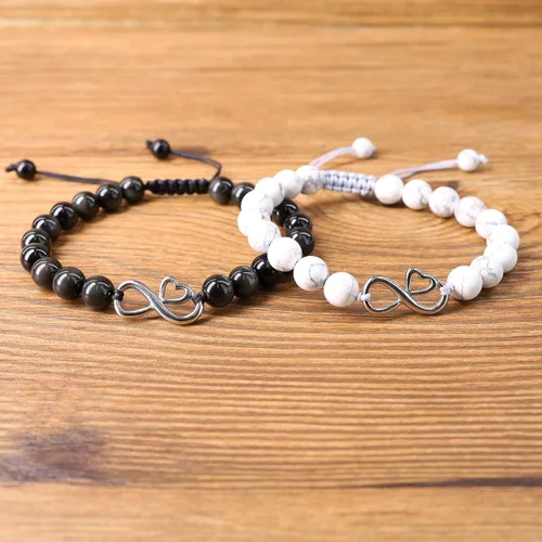 Vista 4 de COAI Love Heart Infinity - Pulseras para parejas de piedras para él y ella