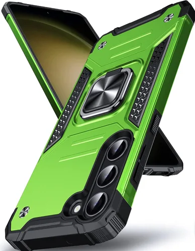 Vista 49 de DASFOND Diseñada para funda Galaxy S8 con soporte, anillo metálico giratorio mejorado de 360°, soporte kickstand de grado militar, resistente a