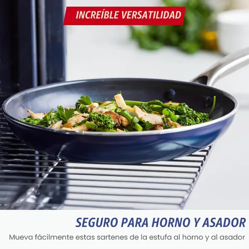Vista 6 de Blue Diamond - Sartén antiadherente de 8 pulgadas, sin PFAS, sartén de cerámica para huevos y tortilla, con infusión de diamante, apta