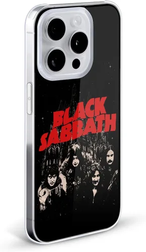 Vista 2 de Head Case Designs Carcasa rígida con licencia oficial de Black Sabbath Red Logo Key Art compatible con Apple iPhone 13