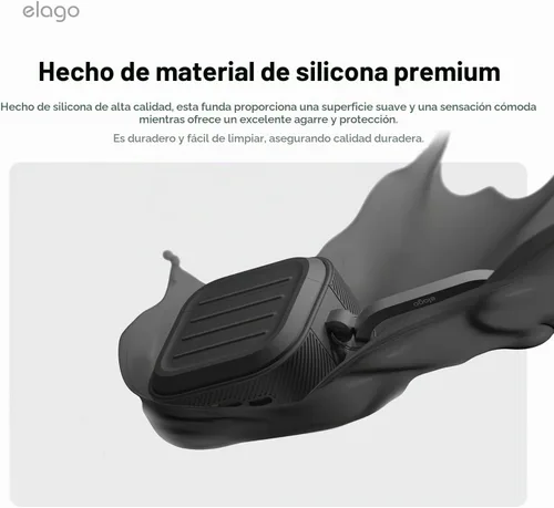 Vista 3 de Elago Armor - Funda para AirPods 4 Mosquetón incluido, soporta carga inalámbrica, resistente a los golpes, protección completa (negro)