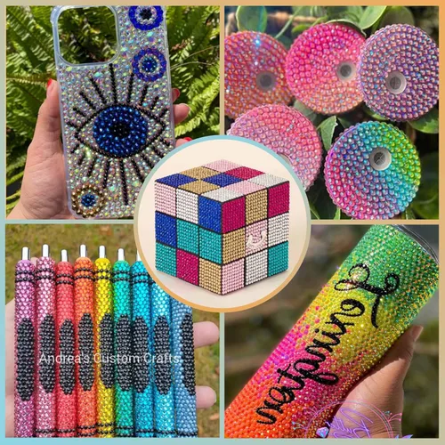 Vista 6 de 27000PCs Resin Rhinestones Kit, 2-6mm Crystal Diamond Gems with Picker Pencil, Tweezer & 2 Glue Bottles, Flatback Rhinestone Set for Diamond